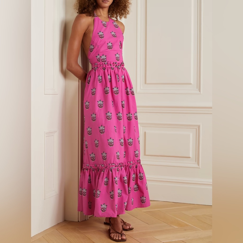 Rhode Pink Salena floral-print backless maxi dress